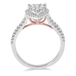 Load image into Gallery viewer, 1/2 Ctw Pear Shape Round Cut Diamond Lovebright Ring in 14K White and Rose Gold