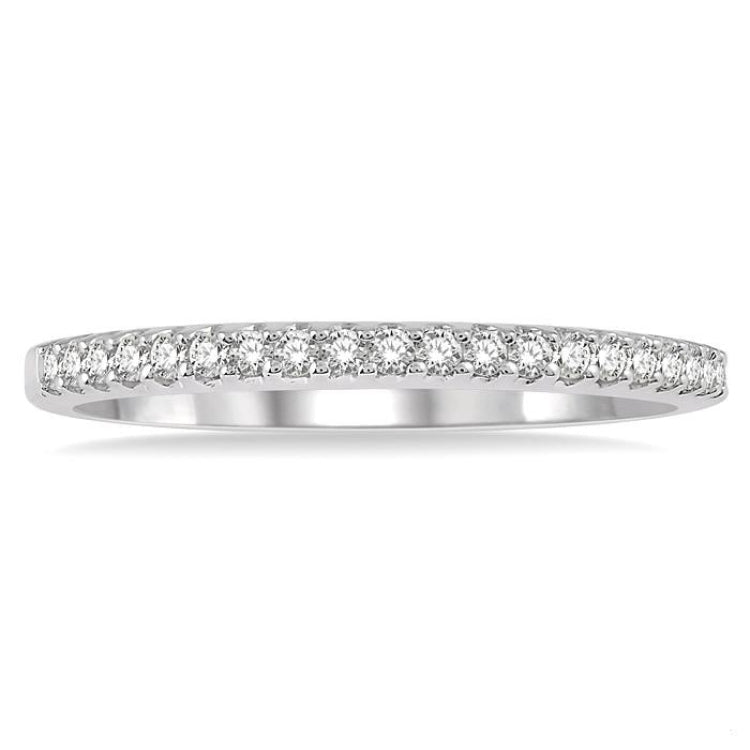 1/5 Ctw Round Cut Diamond Wedding Band in 14K White Gold