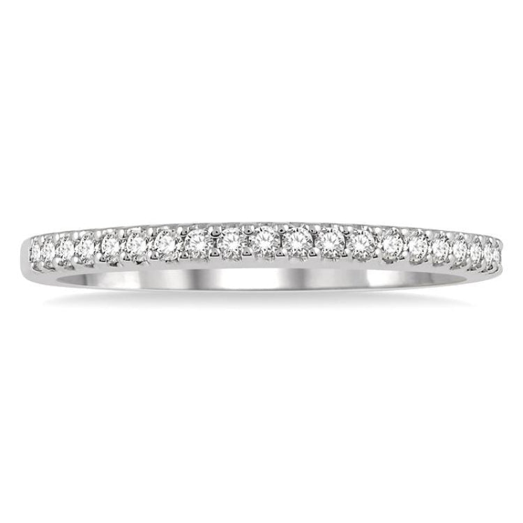 1/5 Ctw Round Cut Diamond Wedding Band in 14K White Gold