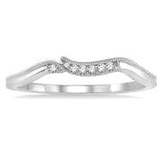 1/20 Ctw Round Cut Diamond Wedding Band in 14K White Gold