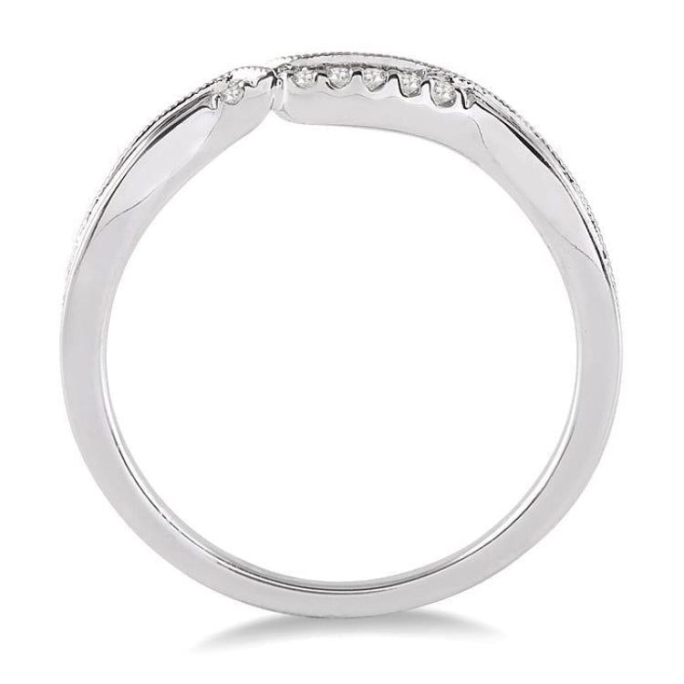 1/20 Ctw Round Cut Diamond Wedding Band in 14K White Gold