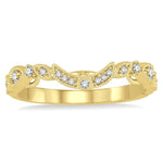 Load image into Gallery viewer, 1/6 Ctw Round Cut Diamond Wedding Band in 14K Yellow Gold