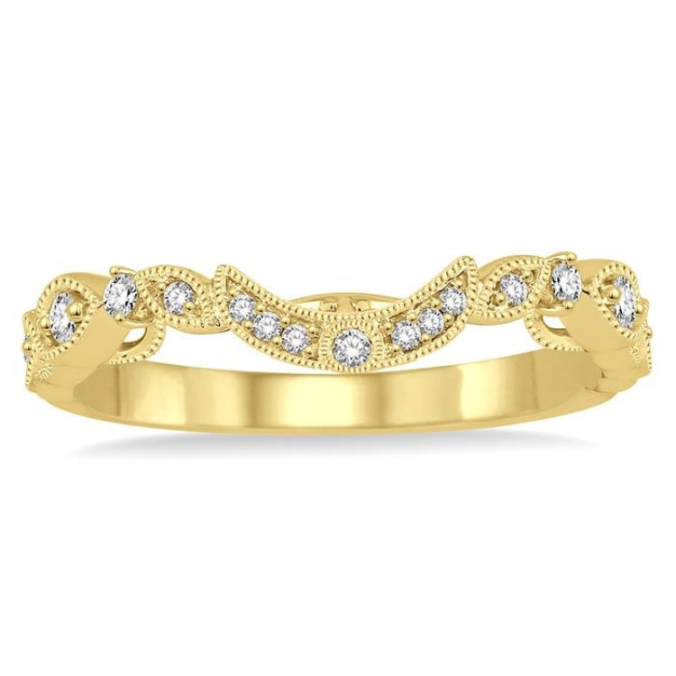 1/6 Ctw Round Cut Diamond Wedding Band in 14K Yellow Gold