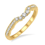 Load image into Gallery viewer, 1/4 Ctw Round Cut Diamond Wedding Band in 14K Yellow Gold
