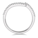 Load image into Gallery viewer, 1/6 Ctw Crescent Shape Center Round Cut Diamond Wedding Band in 14K White Gold