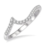 Load image into Gallery viewer, 1/6 Ctw Curve Round Cut Diamond Wedding Band in 14K White Gold