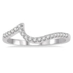 Load image into Gallery viewer, 1/6 Ctw Curve Round Cut Diamond Wedding Band in 14K White Gold
