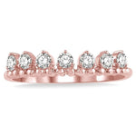 Load image into Gallery viewer, 1/3 Ctw Lined Circular Mount Round Cut Diamond Fashion Stackable Band in 14K Rose Gold