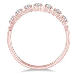 Load image into Gallery viewer, 1/3 Ctw Lined Circular Mount Round Cut Diamond Fashion Stackable Band in 14K Rose Gold