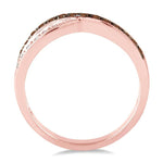 Load image into Gallery viewer, 1/4 Ctw Round Cut White and Champagne Brown Diamond Ring in 10K Rose Gold