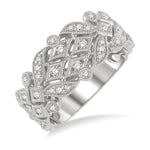 Load image into Gallery viewer, 1/2 Ctw Lattice Round Cut Diamond Fashion Band in 14K White Gold