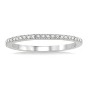 1/10 Ctw Round Cut Diamond Wedding Band in 14K White Gold