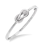 Load image into Gallery viewer, 1/20 Ctw Round Cut Diamond Fashion Bangle in Sterling Silver