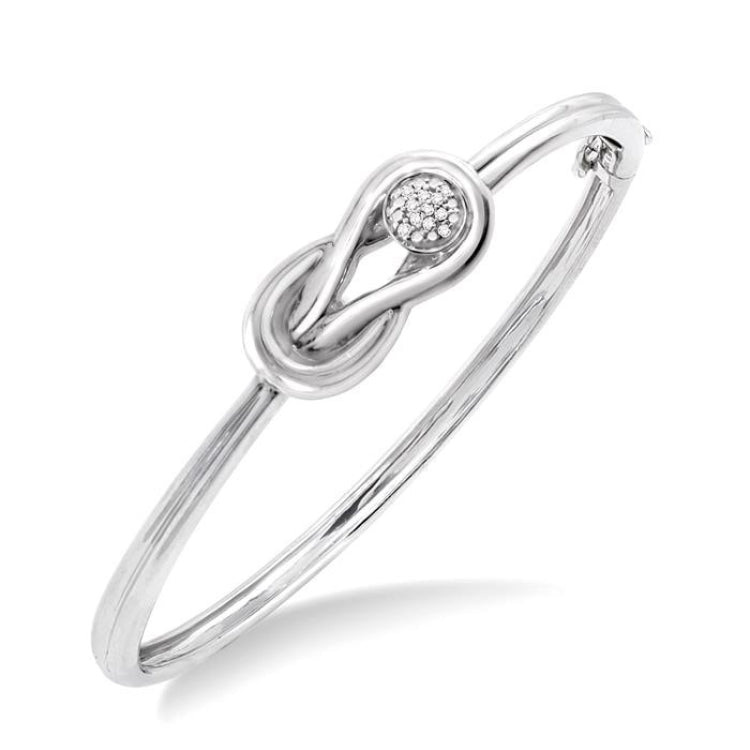 1/20 Ctw Round Cut Diamond Fashion Bangle in Sterling Silver