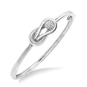 1/20 Ctw Round Cut Diamond Fashion Bangle in Sterling Silver