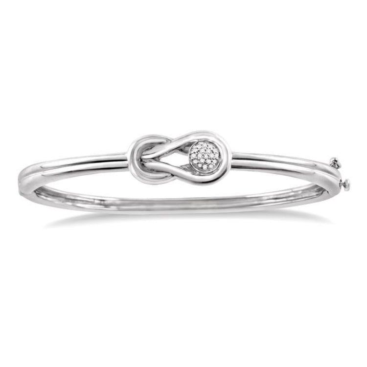 1/20 Ctw Round Cut Diamond Fashion Bangle in Sterling Silver