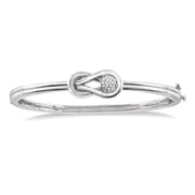 1/20 Ctw Round Cut Diamond Fashion Bangle in Sterling Silver