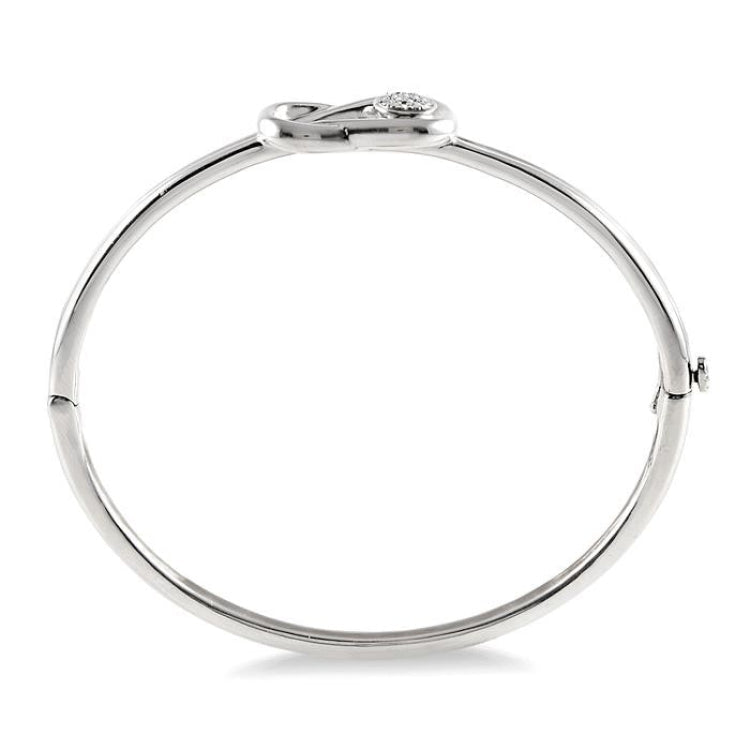 1/20 Ctw Round Cut Diamond Fashion Bangle in Sterling Silver