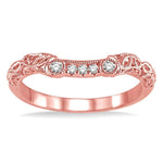 Load image into Gallery viewer, 1/10 Ctw Round Cut Diamond Wedding Band in 14K Rose Gold