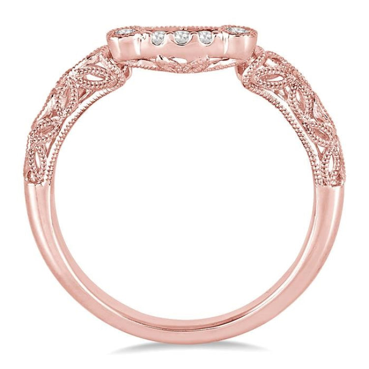 1/10 Ctw Round Cut Diamond Wedding Band in 14K Rose Gold