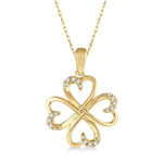 Load image into Gallery viewer, 1/10 Ctw Infinity Heart Round Cut Diamond Pendant With Chain in 10K Yellow Gold