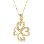 Load image into Gallery viewer, 1/10 Ctw Infinity Heart Round Cut Diamond Pendant With Chain in 10K Yellow Gold