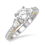 Load image into Gallery viewer, 1/2 Ctw Diamond Semi-Mount Engagement Ring in 14K White and Yellow Gold