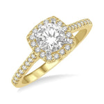 Load image into Gallery viewer, 3/8 Ctw Diamond Ladies Engagement Ring with 1/4 Ct Round Cut Center Stone in 14K Yellow and White Gold