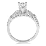 Load image into Gallery viewer, 1/3 Ctw Round Diamond Pear Shape Semi-Mount Engagement Ring in 14K White Gold