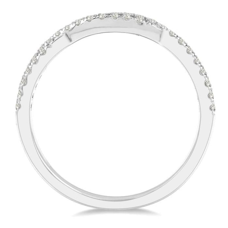 1/4 Ctw Twisted Round Cut Diamond Wedding Band in 14K White Gold