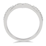 Load image into Gallery viewer, 1/6 Ctw V-Shape Center Round Cut Diamond Wedding Band in 14K White Gold