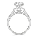 Load image into Gallery viewer, 1 5/8 Ctw Wide Shank Baguette and Round Cut Diamond Semi-Mount Engagement Ring in 14K White Gold