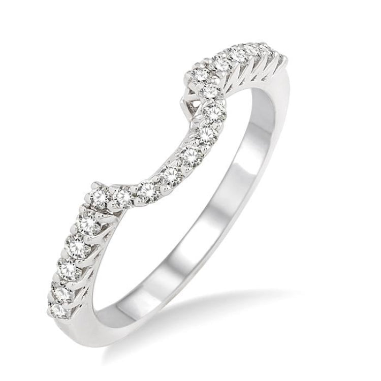 1/3 Ctw Round Cut Diamond Wedding Band in 14K White Gold
