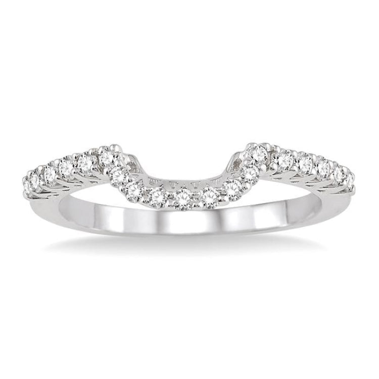 1/3 Ctw Round Cut Diamond Wedding Band in 14K White Gold