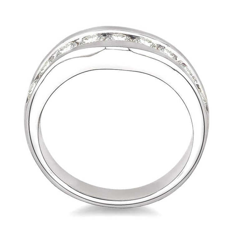 1 Ctw Round Diamond Matching Wedding Band in 14K White Gold