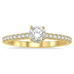 Load image into Gallery viewer, 1/5 Ctw Round Cut Diamond Semi-Mount Engagement Ring in 14K Yellow Gold