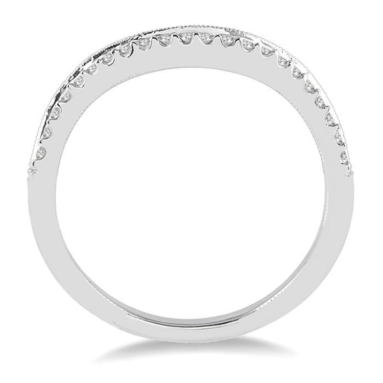 1/5 Ctw Round Cut Diamond Wedding Band in 14K White Gold