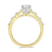 3/8 Ctw Round Cut Diamond Semi-Mount Engagement Ring in 14K White and Yellow Gold