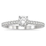 Load image into Gallery viewer, 1/5 Ctw Round Cut Diamond Semi-Mount Engagement Ring in 14K White Gold