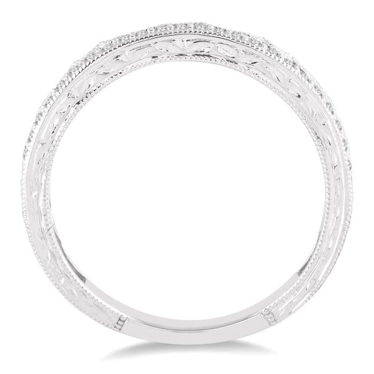 1/6 Ctw Round Cut Diamond Wedding Band in 14K White Gold
