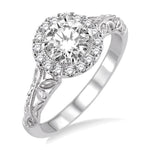 Load image into Gallery viewer, 5/8 Ctw Diamond Engagement Ring with 3/8 Ct Round Cut Center Stone in 14K White Gold