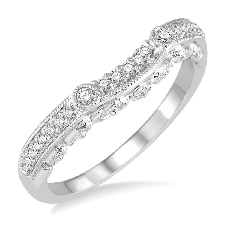 1/6 Ctw Round Diamond Wedding Band in 14K White Gold