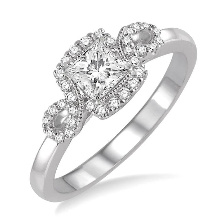 1/5 Ctw Diamond Semi-Mount Engagement Ring in 14K White Gold