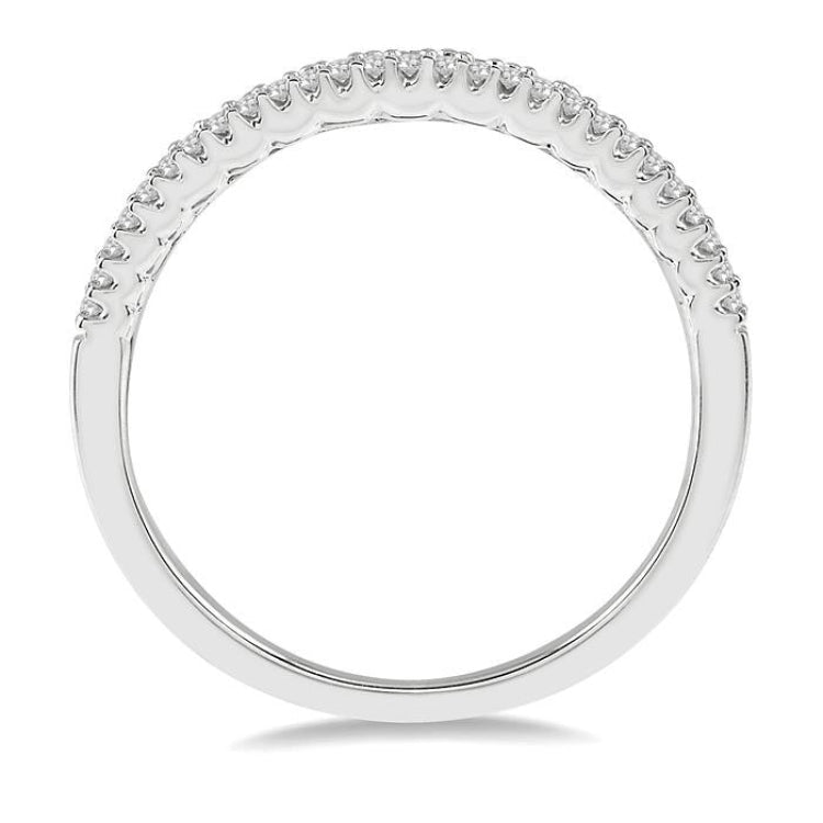 3/8 Ctw Double Row Round Cut Diamond Band in 14K White Gold