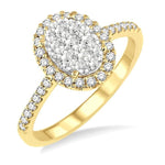 Load image into Gallery viewer, 3/4 Ctw Oval Shape Diamond Lovebright Ring in 14K Yellow and White Gold