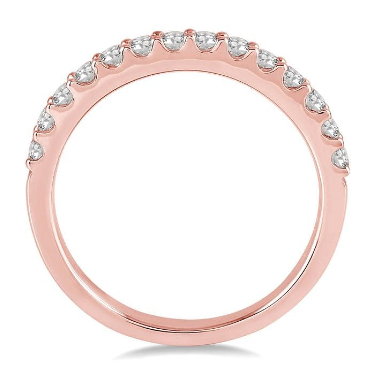 1/2 Ctw Round Cut Diamond Wedding Band in 14K Rose Gold
