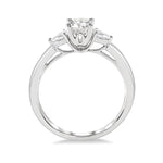 Load image into Gallery viewer, 1/5 Ctw Round Center Pear Cut Diamond Semi-Mount Engagement Ring in 14K White Gold
