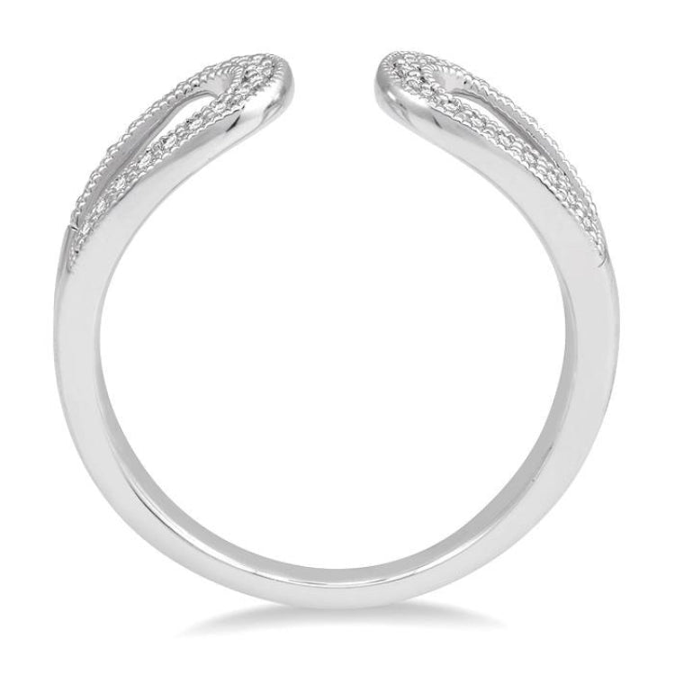 1/6 Ctw Horseshoe Style Open-End Round Cut Diamond Ladies Ring in 10K White Gold