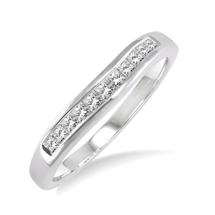 1/4 Ctw Princess Cut Diamond Matching Wedding Band in 14K White Gold