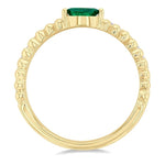 Load image into Gallery viewer, 5x2.5 MM Marquise Shape Emerald and 1/5 Ctw Round Cut Diamond Precious Split Twin Ring in 10K Yellow Gold